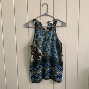 Montaeu Patterned Tank with High Neck Neckline